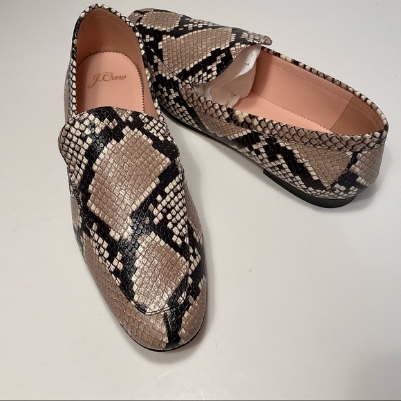 JCREW- SNAKE EMBOSSED LEATHER SMOKING SLIPPER SZ 8 - Picture 2 of 7